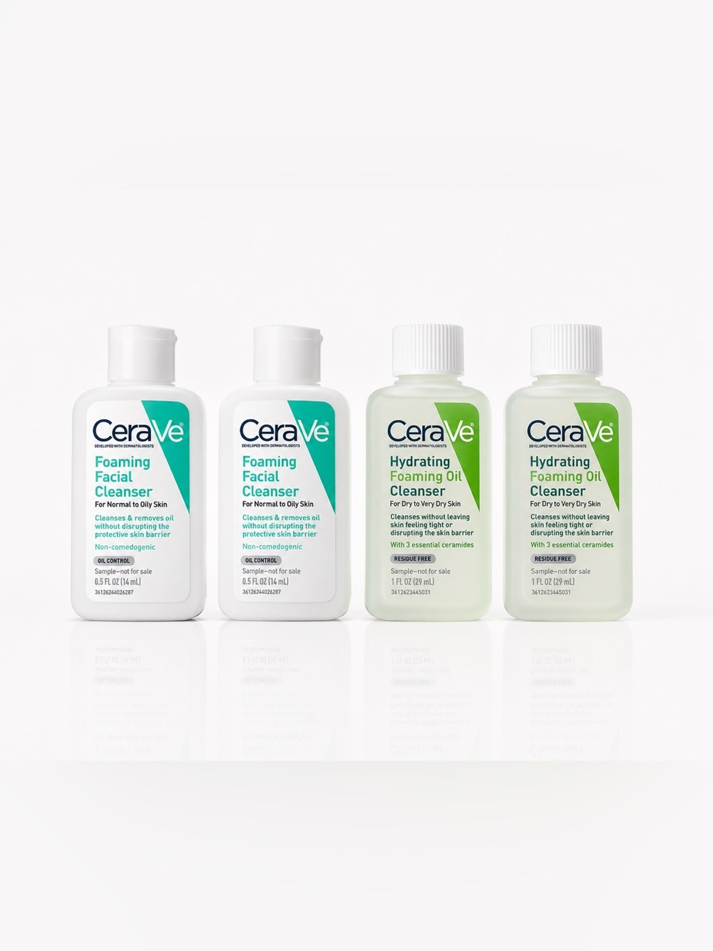 CeraVe Mini Cleanser Bundle 4pc Travel Size Foaming & Hydrating Oil